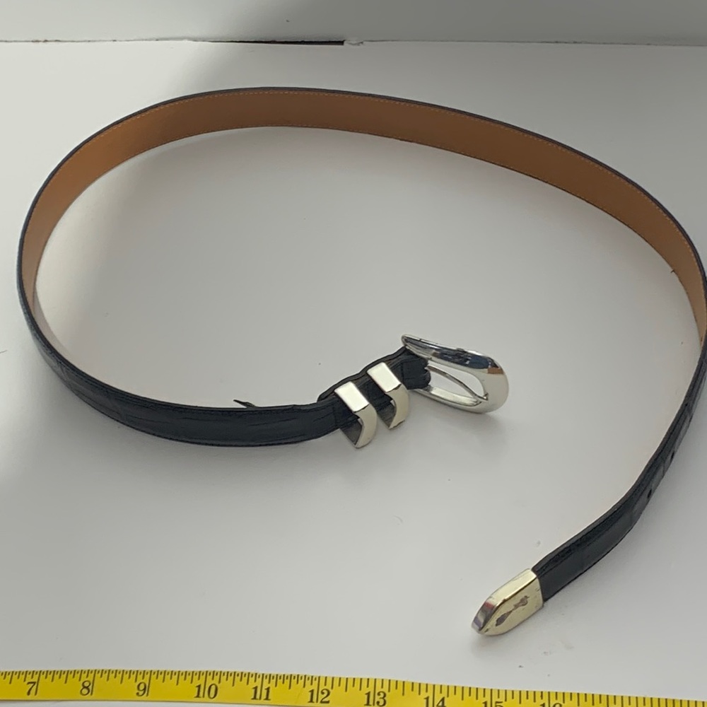 Onyx by Brighton men’s 34 belt leather croc embossed